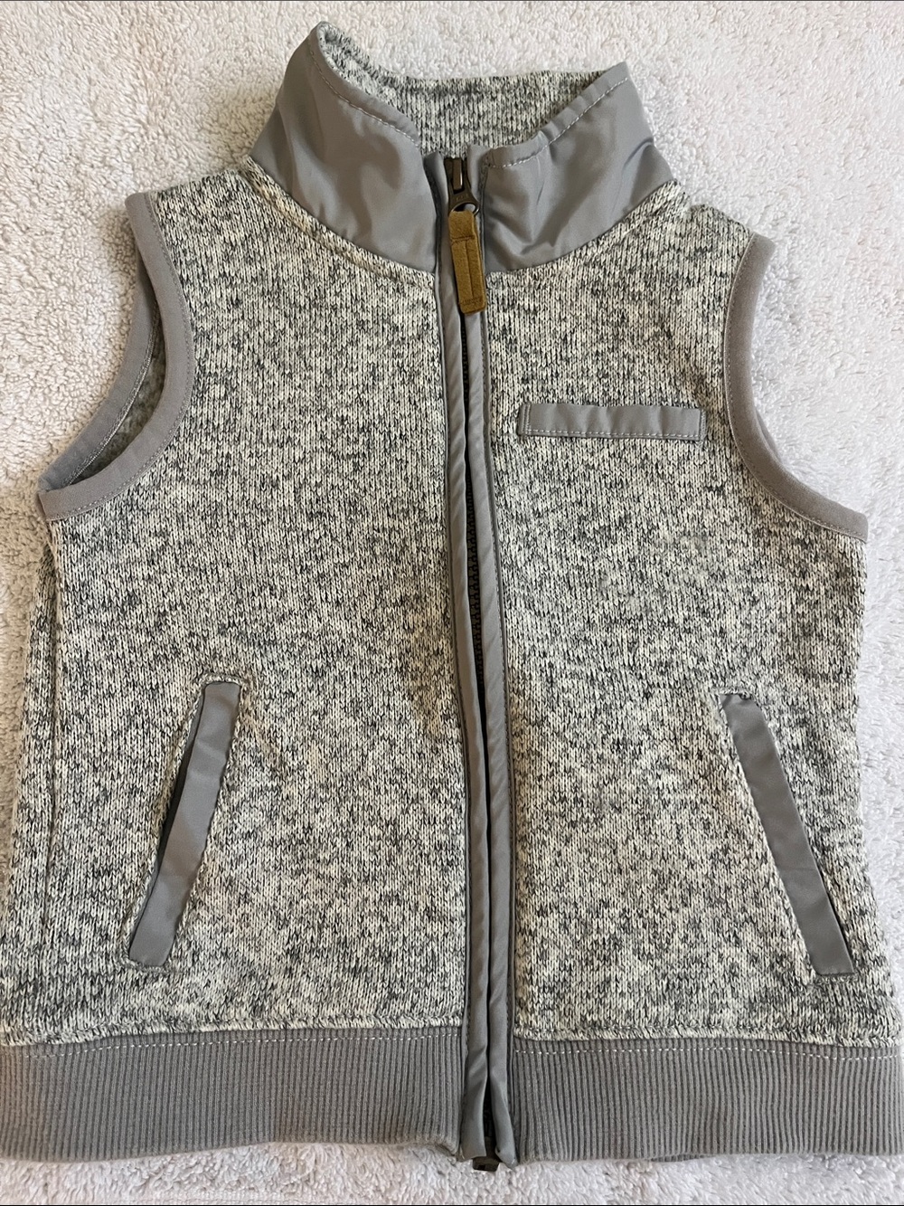Carter's Heather Gray Knit Zip Vest